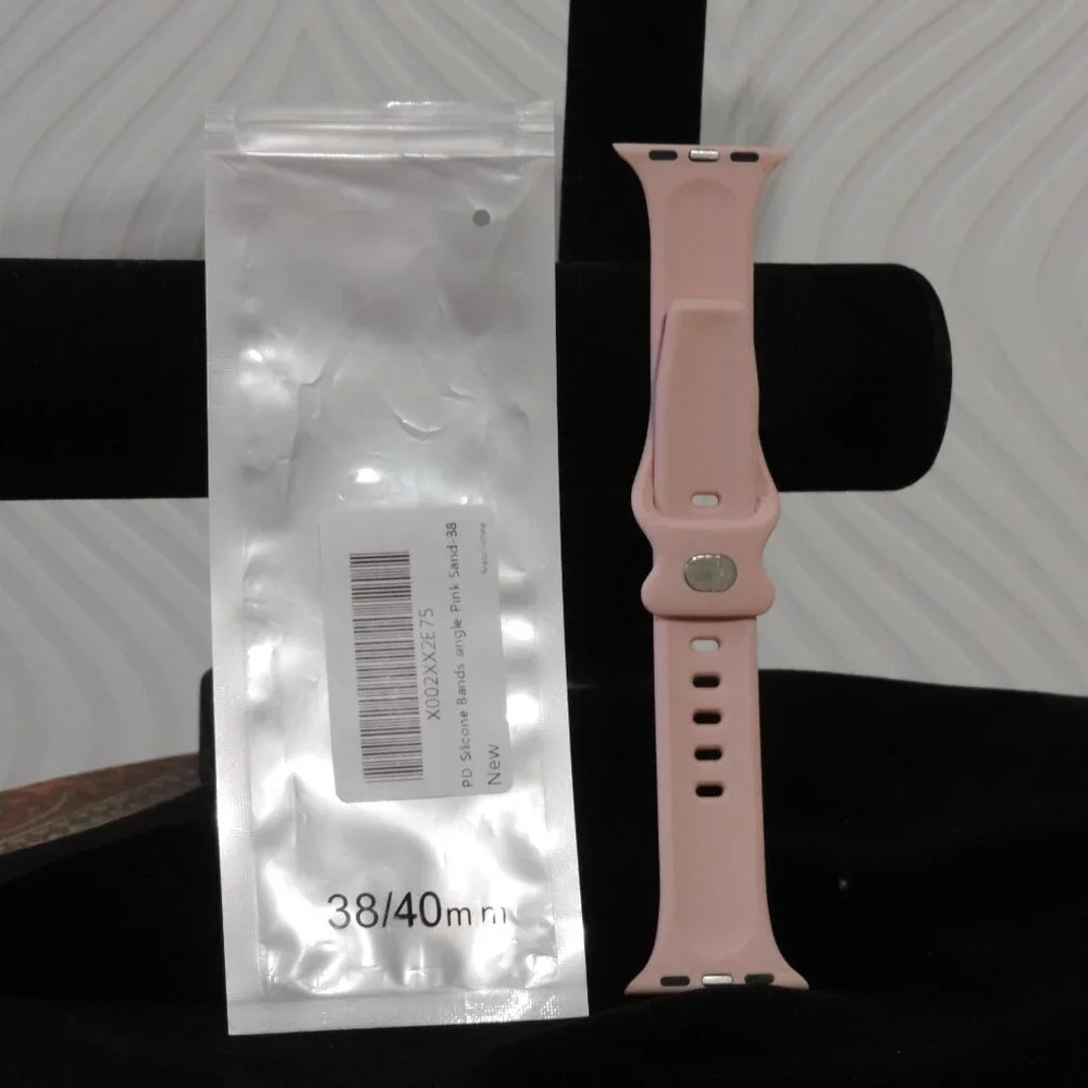 New 38/40mm Silicone Smartwatch band Choice of Gray White or Pink Sand